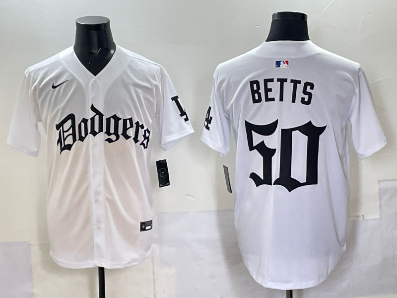 Men Los Angeles Dodgers #50 Betts white Nike 2025 MLB jersey 008->los angeles dodgers->MLB Jersey